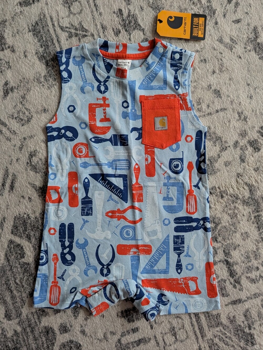 Carhartt Sleeveless Tool Print Romper 12m